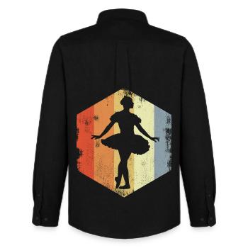 Ballet Girl Croquis Look Vintage - Chemise Oxford homme Stanley/Stella - noir - Dos - AI Model Male 185 dark (185cm)