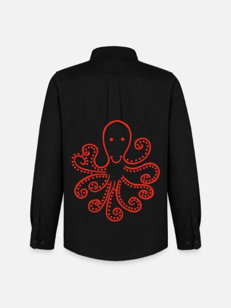Strange red octopus - Men's Oxford Shirt by Stanley/Stella - black