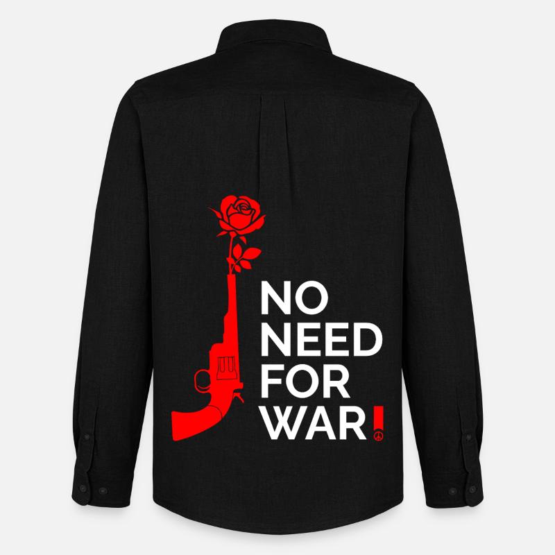 NO WAR - Männer Oxford Hemd von Stanley/Stella - Schwarz