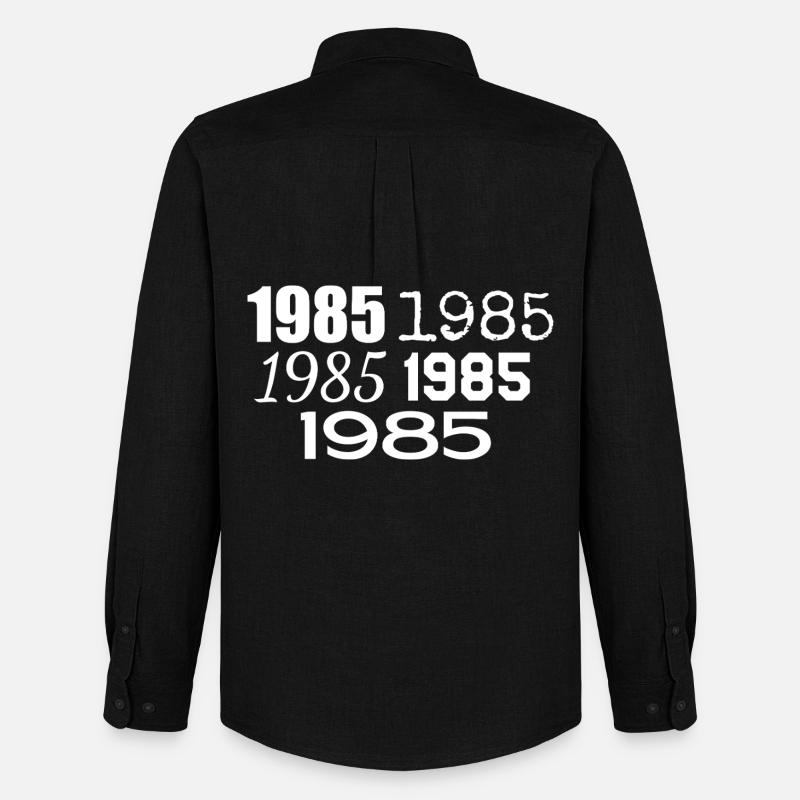 1985 - Männer Oxford Hemd von Stanley/Stella - Schwarz