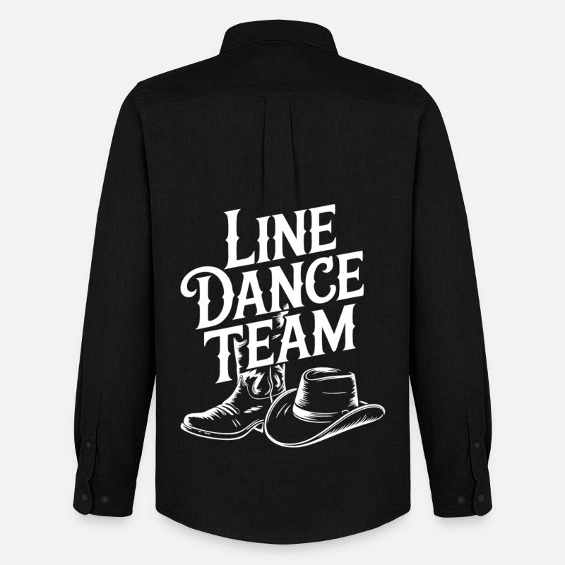 Line Dance Team Boots Hat - Männer Oxford Hemd von Stanley/Stella - Schwarz