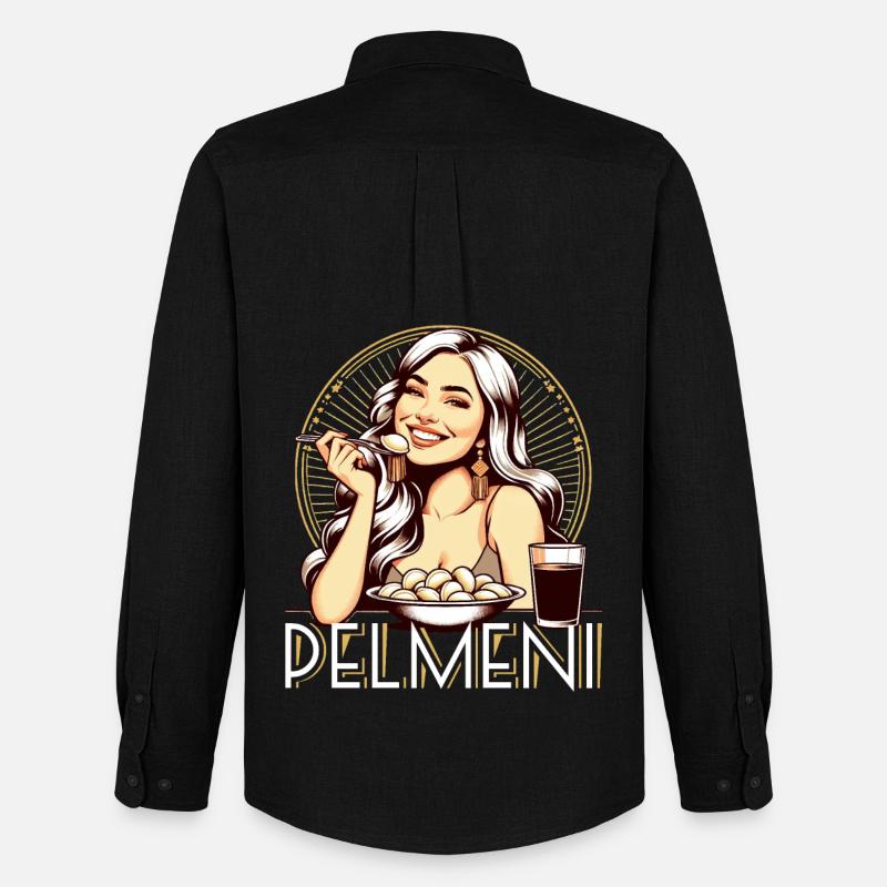 Pelmeni lecker Geschenk - Männer Oxford Hemd von Stanley/Stella - Schwarz