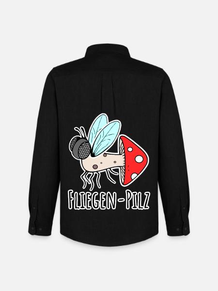 Fly agaric - half fly, half mushroom - Men's Oxford Shirt by Stanley/Stella - black