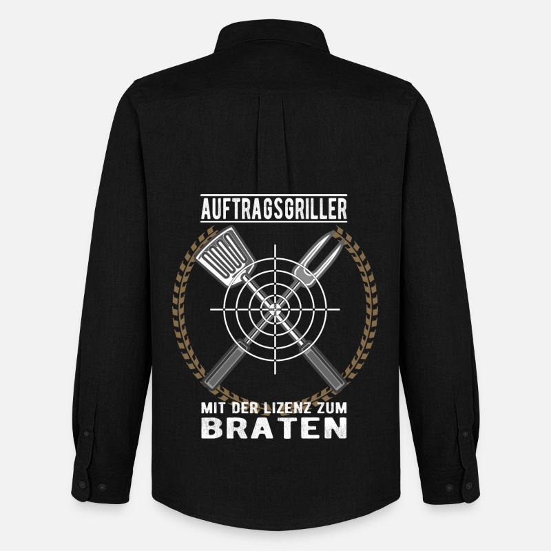 Auftragsgriller - Männer Oxford Hemd von Stanley/Stella - Schwarz
