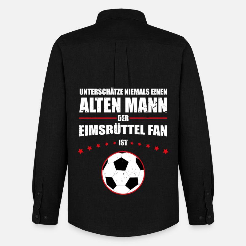 Alter Mann - Eimsbüttel Fußball Fan | Retro - Männer Oxford Hemd von Stanley/Stella - Schwarz