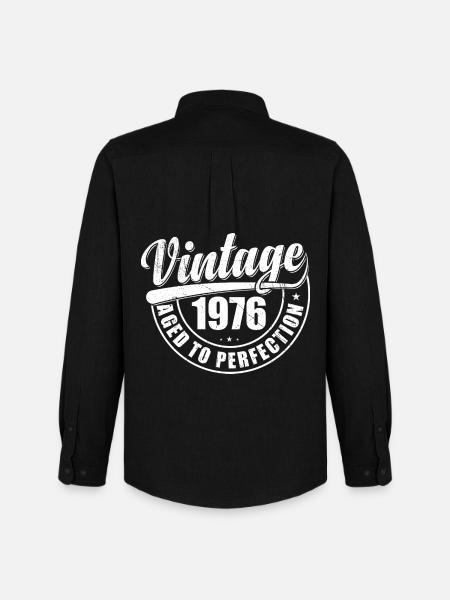 Födelsedagspresent 1976 Årgång 1976 Retro 1976 - Stanley/Stella Oxfordskjorta Herr - svart