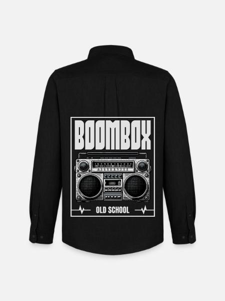 Boombox Old School – Radio rétro - Chemise Oxford homme Stanley/Stella - noir
