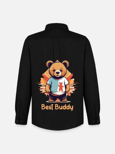 Teddy bear my best buddy - Men's Oxford Shirt by Stanley/Stella - black