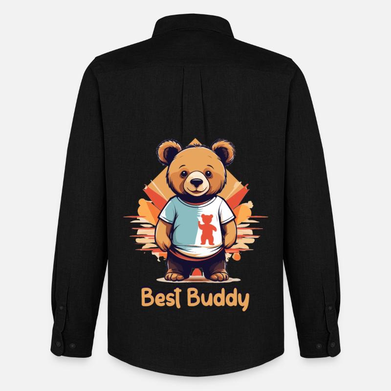 Teddybär mein bester Kumpel - Männer Oxford Hemd von Stanley/Stella - Schwarz