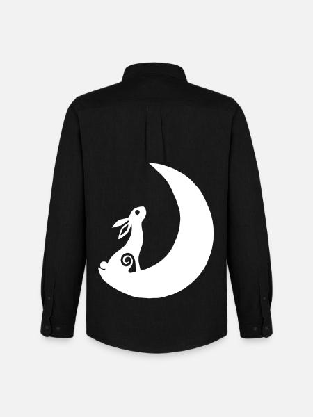 A rabbit on the moon - Men's Oxford Shirt by Stanley/Stella - black