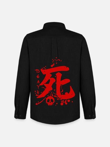 The word death in Japanese - Men's Oxford Shirt by Stanley/Stella - black