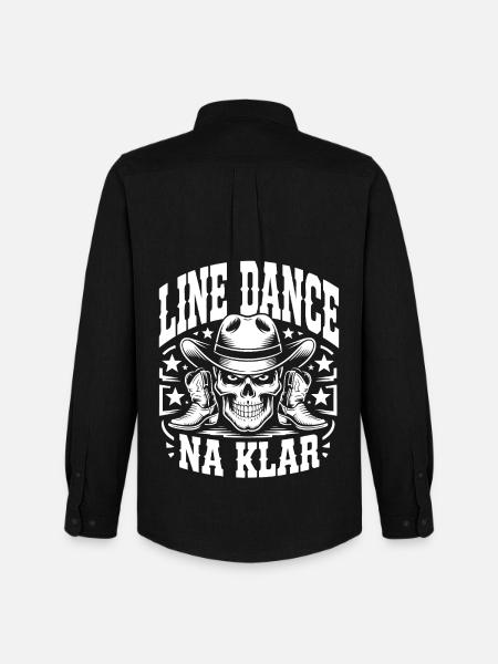 Line Dance Skull Cowboy - Men's Oxford Shirt by Stanley/Stella - black