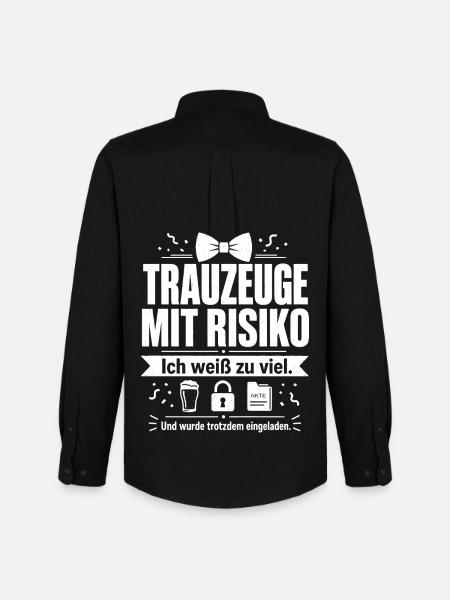 Trauzeuge mit Risiko - Männer Oxford Hemd von Stanley/Stella - Schwarz