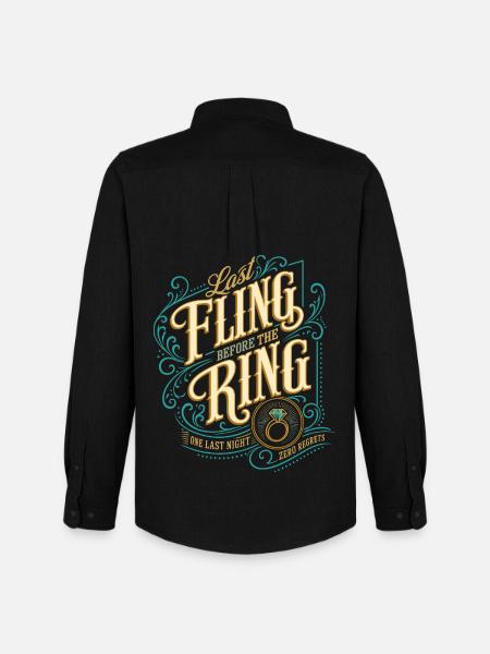 Last Fling Before Ring JGA - Men's Oxford Shirt by Stanley/Stella - black