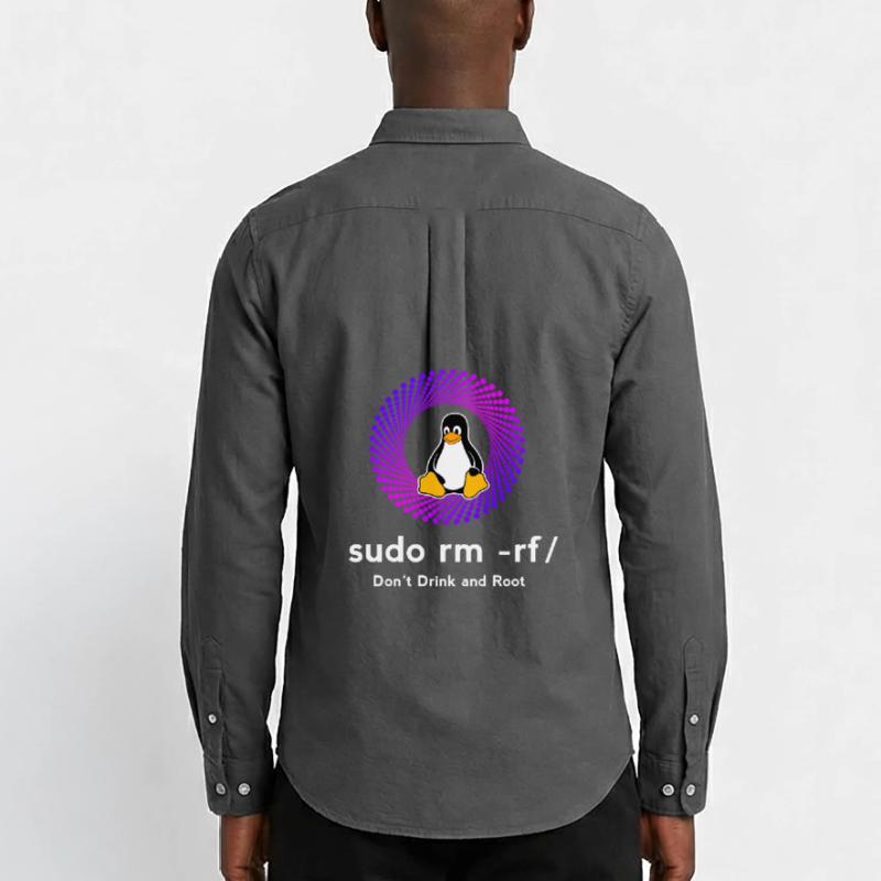 Computer Sys admin Pinguin Nerd pc sudo rm -rf cod Männer Oxford Hemd von Stanley/Stella