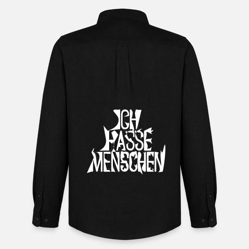 Ich Hasse Menschen - Männer Oxford Hemd von Stanley/Stella - Schwarz