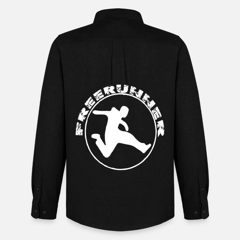 Parkour Free Run Athlet - Männer Oxford Hemd von Stanley/Stella - Schwarz