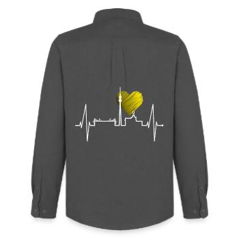 Dortmund Battements de Coeur Ruhrpott Noir Jaune Stade - Chemise Oxford homme Stanley/Stella - charbon - Dos - AI Model Male 185 dark (185cm)