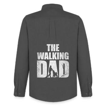 Father's Day Men's Day Father's Day Dad is my hero - Men's Oxford Shirt by Stanley/Stella - anthracite - Back - AI Model Male 185 dark (185cm)