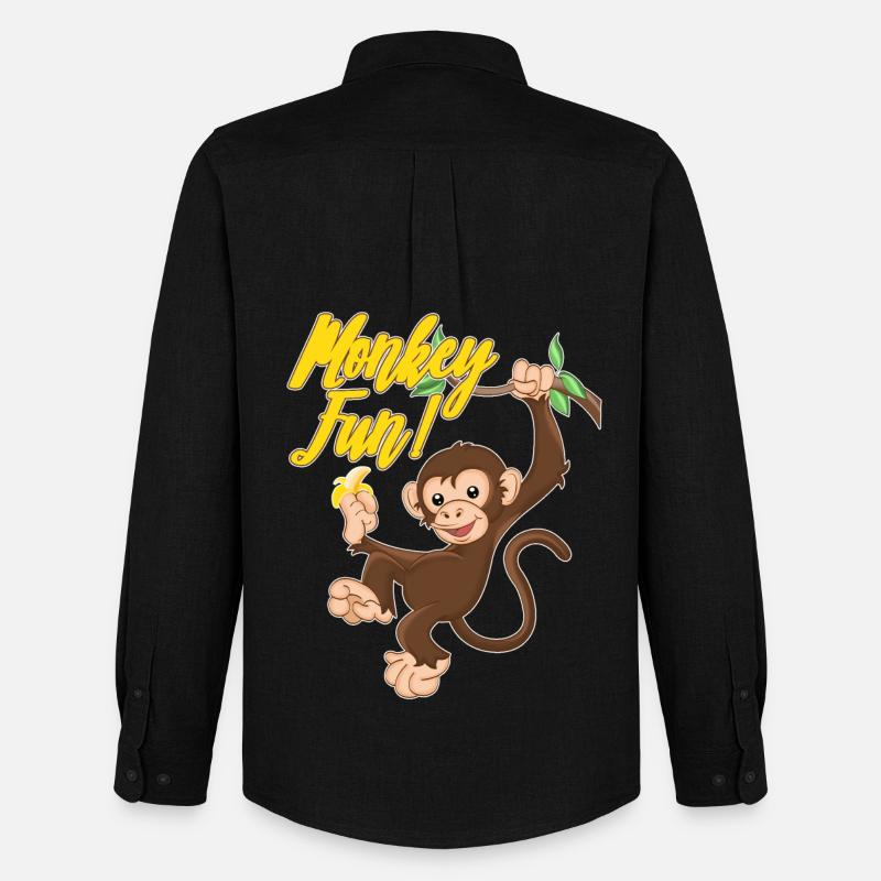 Monkey Fun - Männer Oxford Hemd von Stanley/Stella - Schwarz