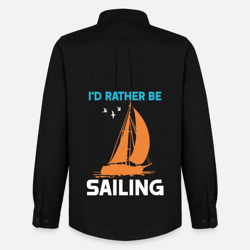 I'd rather be Sailing - Männer Oxford Hemd von Stanley/Stella - Schwarz