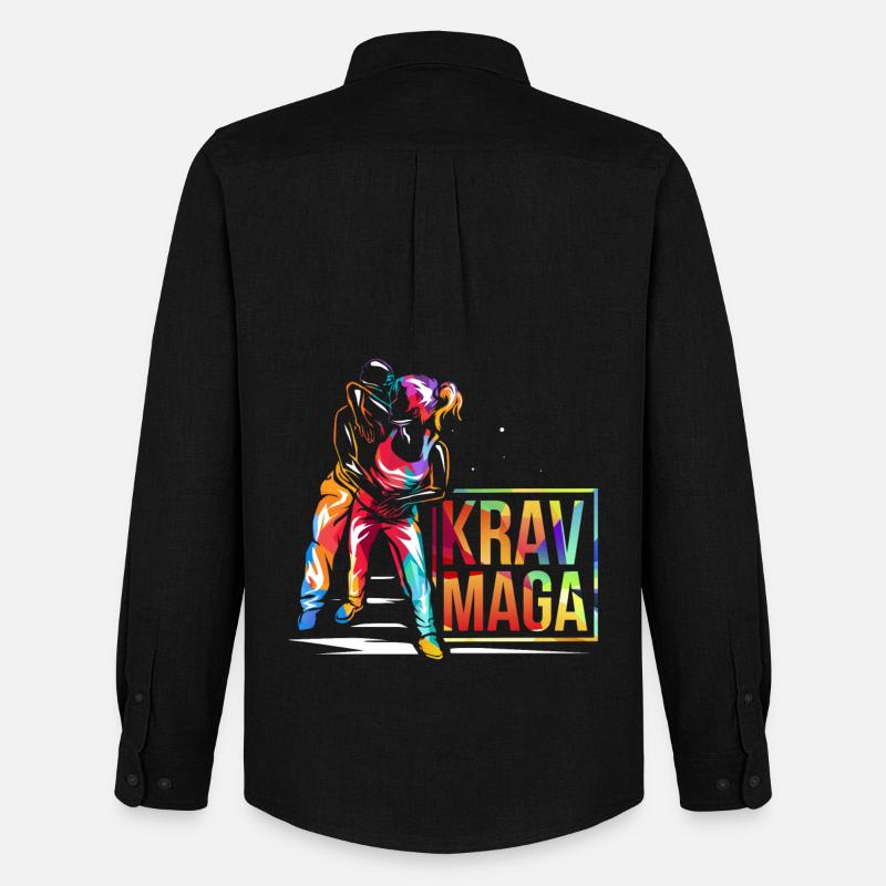 Krav Maga Geschenk - Männer Oxford Hemd von Stanley/Stella - Schwarz