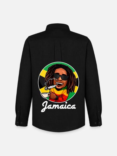 Jamaica - Design - Men's Oxford Shirt by Stanley/Stella - black