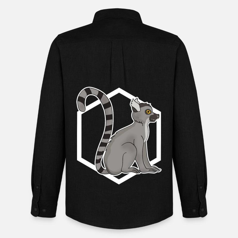 Lemur Äffchen - Männer Oxford Hemd von Stanley/Stella - Schwarz