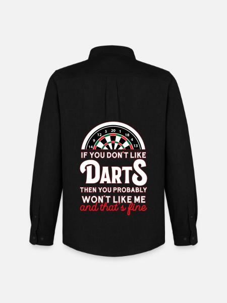 Darts Humor Spruchshirt - Männer Oxford Hemd von Stanley/Stella - Schwarz