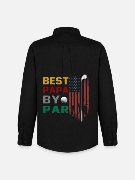 best papa by par funny golf - Men's Oxford Shirt by Stanley/Stella - black