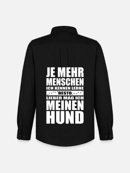Lebensmotto Hundehalter Druck - Männer Oxford Hemd von Stanley/Stella - Schwarz
