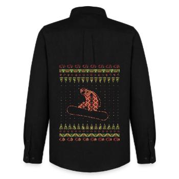 Snowboarder snowboard winter christmas - Men's Oxford Shirt by Stanley/Stella - black - Back - AI Model Male 185 dark (185cm)