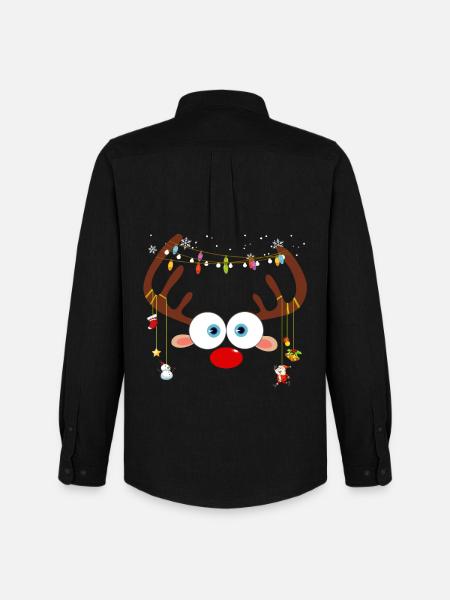 Reindeer Christmas - Men's Oxford Shirt by Stanley/Stella - black