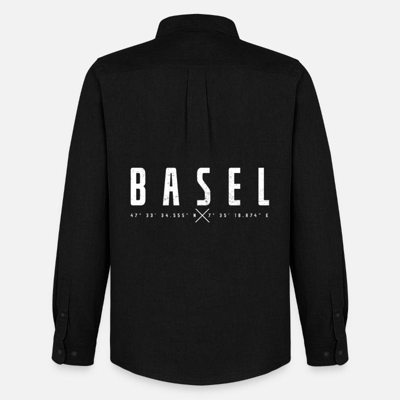 Basel Schweiz - Männer Oxford Hemd von Stanley/Stella - Schwarz