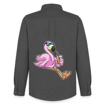 Flamingo Sunglasses - Men's Oxford Shirt by Stanley/Stella - anthracite - Back - AI Model Male 185 dark (185cm)
