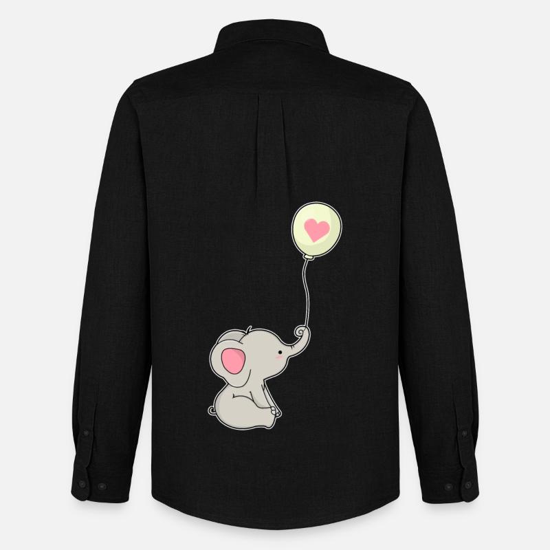 Elefant Luftballon  - Männer Oxford Hemd von Stanley/Stella - Schwarz