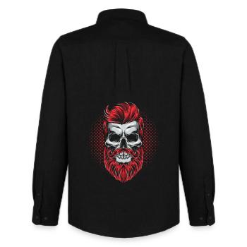 Hipster Skeleton - Men's Oxford Shirt by Stanley/Stella - black - Back - AI Model Male 185 dark (185cm)