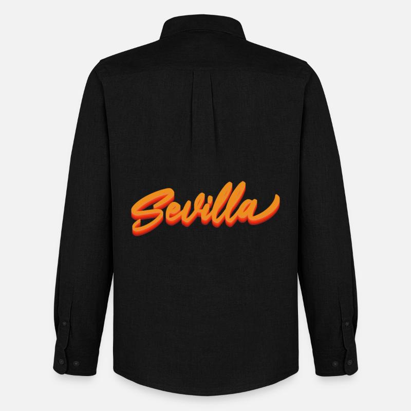 Sevilla Gradient Script Logo - Männer Oxford Hemd von Stanley/Stella - Schwarz