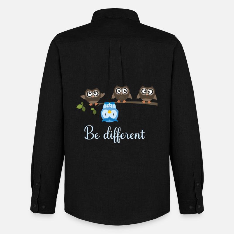 Be Different Eule - Männer Oxford Hemd von Stanley/Stella - Schwarz