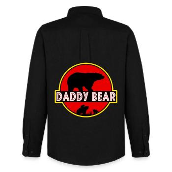 daddy bear - Men's Oxford Shirt by Stanley/Stella - black - Back - AI Model Male 185 dark (185cm)