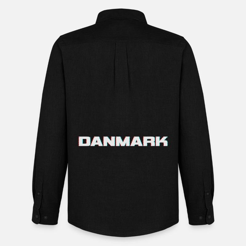 Denmark Dänemark - Männer Oxford Hemd von Stanley/Stella - Schwarz
