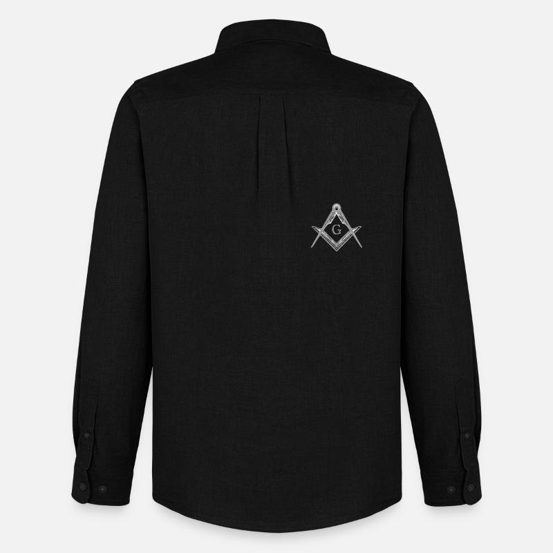 Masonic Symbol Angle & Circle Freemasonry - Men's Oxford Shirt by Stanley/Stella - black