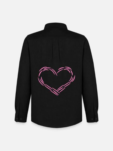 Herz Rosa - Männer Oxford Hemd von Stanley/Stella - Schwarz