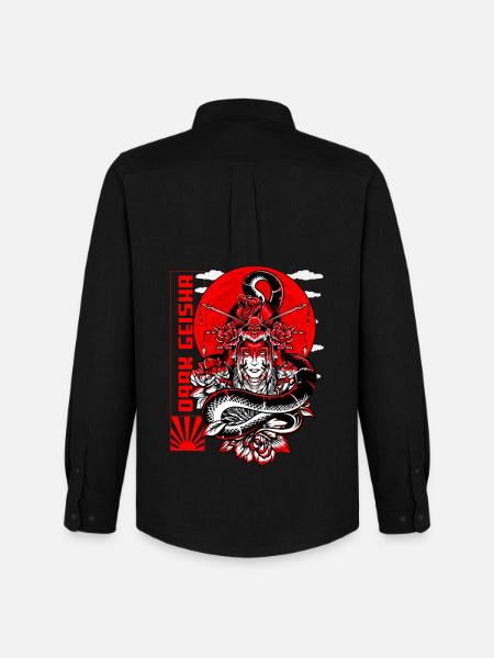 Dark Geisha Japanese Artwork - Men's Oxford Shirt by Stanley/Stella - black