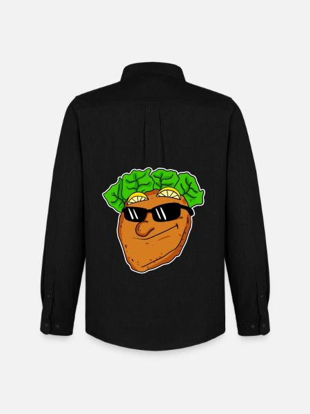 Cool schnitzel with sunglasses - Men's Oxford Shirt by Stanley/Stella - black