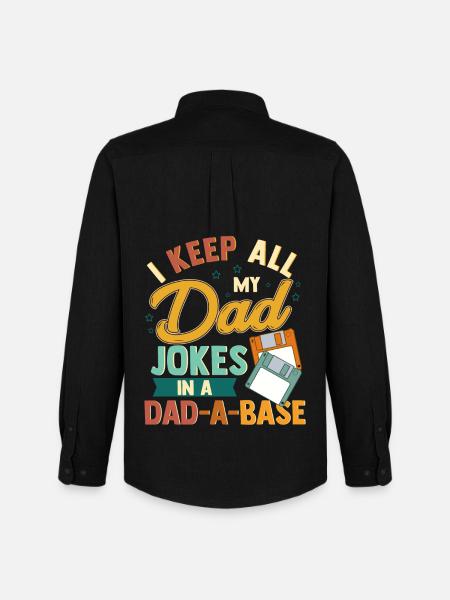 Dad Joke Dad-A-Base Graphic Tee - Men's Oxford Shirt by Stanley/Stella - black