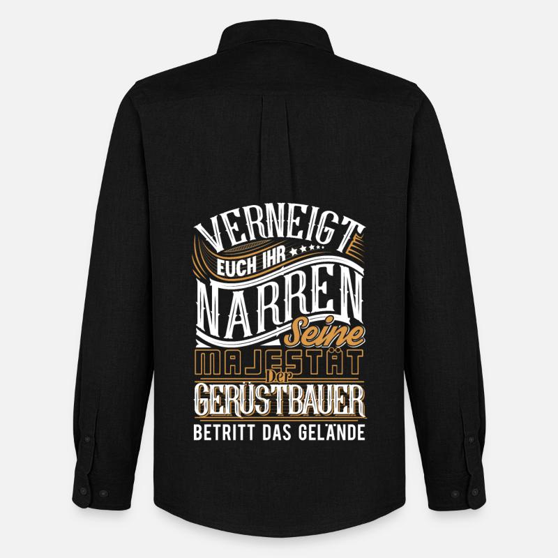 Gerüstbauer - Männer Oxford Hemd von Stanley/Stella - Schwarz