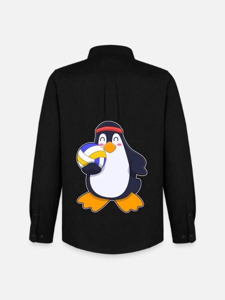 Penguin Volleyball Player Volleyball - Men's Oxford Shirt by Stanley/Stella - black