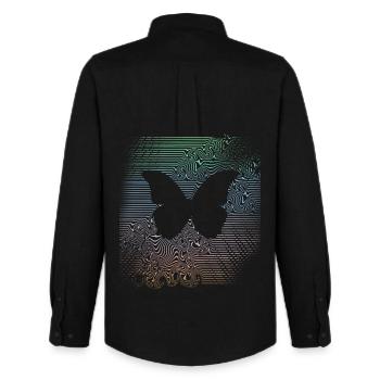 Butterfly - Men's Oxford Shirt by Stanley/Stella - black - Back - AI Model Male 185 dark (185cm)