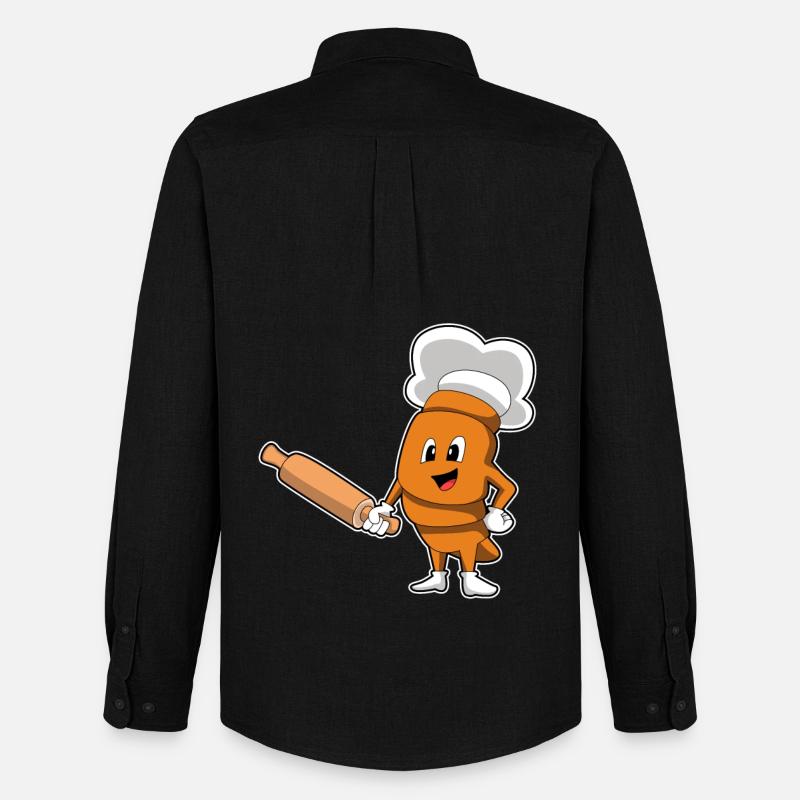 Brot Bäcker Nudelholz Backen - Männer Oxford Hemd von Stanley/Stella - Schwarz